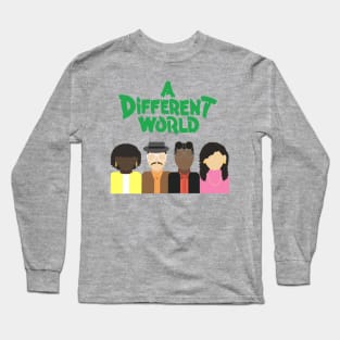 Mens Womens A Different World text green Long Sleeve T-Shirt